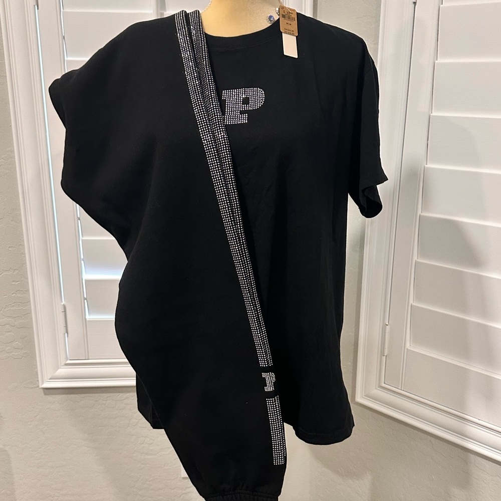 VS Pink blink black outfit set t shirt and sweatpants medium